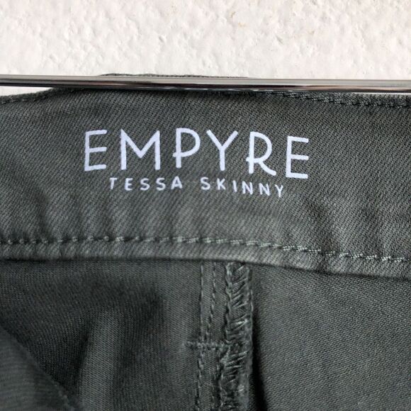 Empyre Tessa Skinny Jeans Women's Size 7 Olive Green Distressed with Stretch - Picture 8 of 11